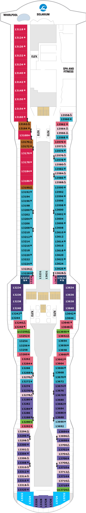 Spectrum of the Seas Deck 13 deck plan