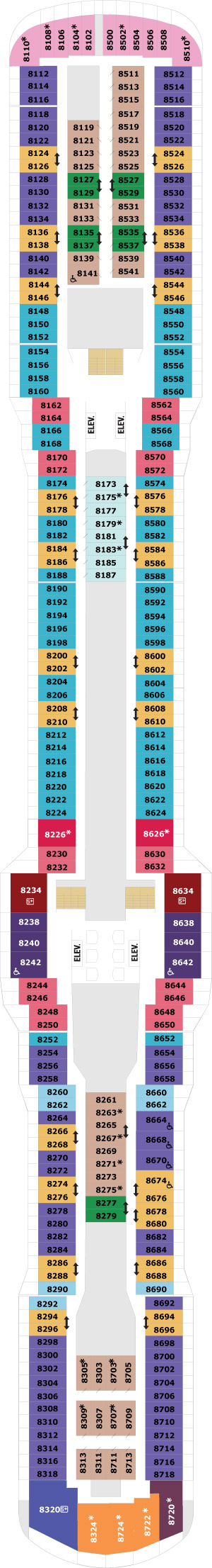 Odyssey of the Seas Deck 8 deck plan