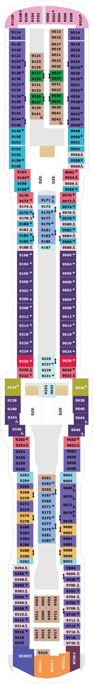 Odyssey of the Seas Deck 9 deck plan