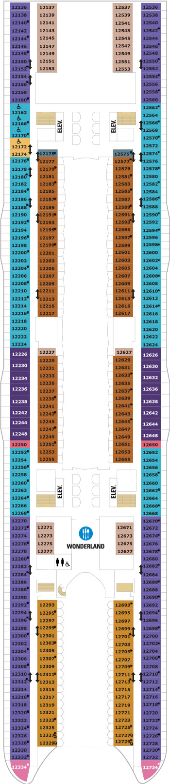 Wonder of the Seas Deck 12 deck plan