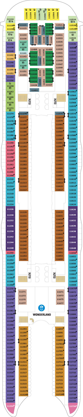 Wonder of the Seas Deck 11 deck plan