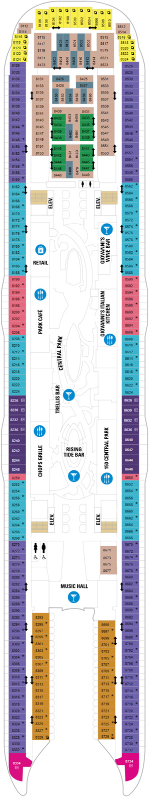 Wonder of the Seas Deck 8 deck plan