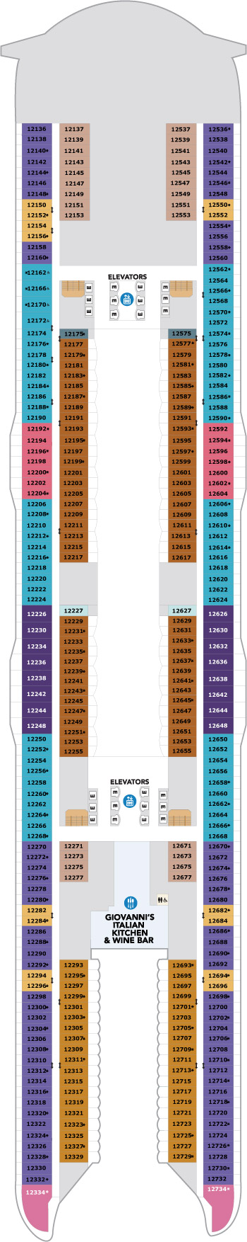 Utopia of the Seas Deck 12 deck plan