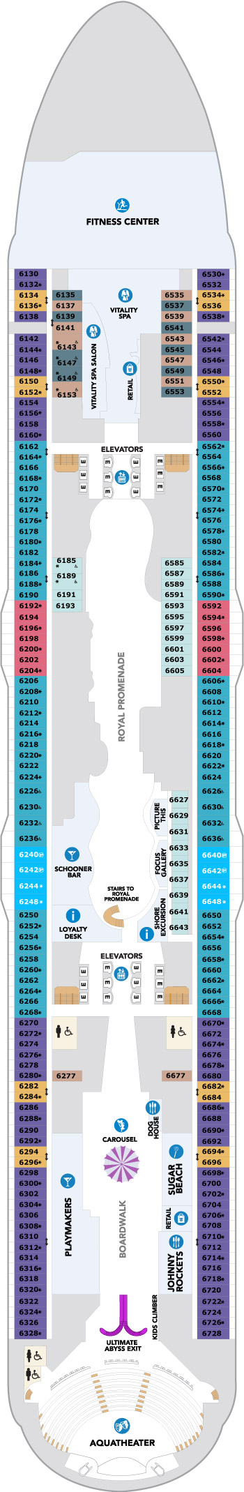 Utopia of the Seas Deck 6 deck plan