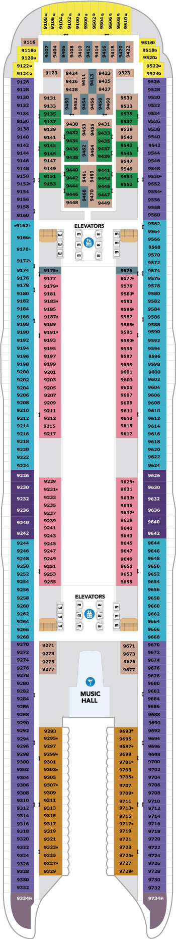 Utopia of the Seas Deck 9 deck plan