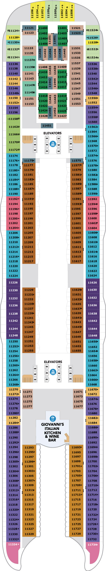 Utopia of the Seas Deck 11 deck plan