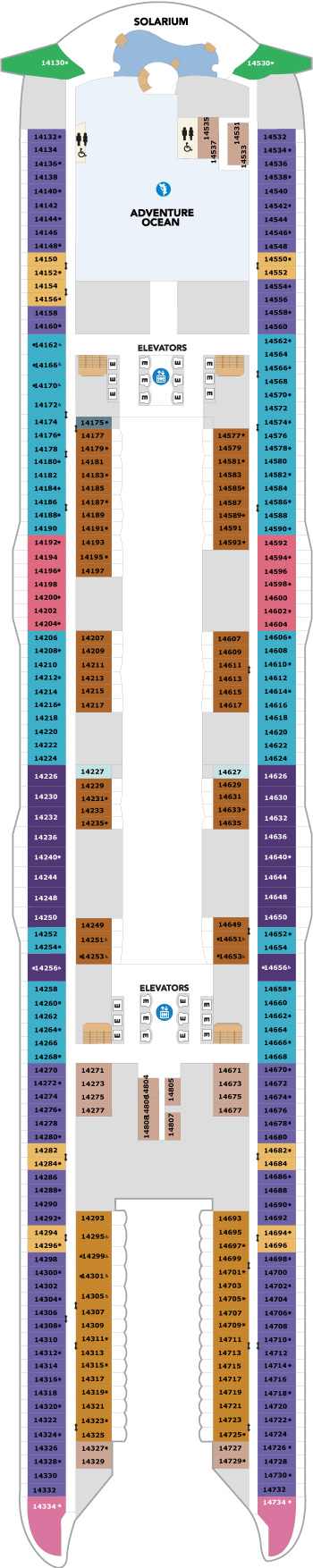 Utopia of the Seas Deck 14 deck plan