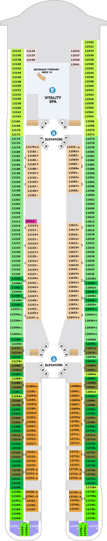 Star of the Seas Deck 12 deck plan