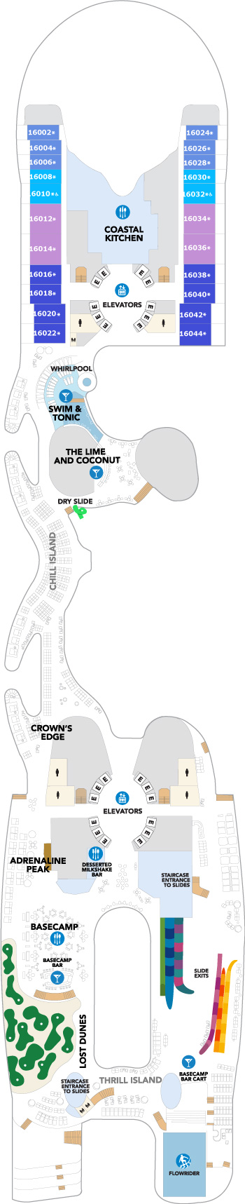 Legend of the Seas Deck 16 deck plan