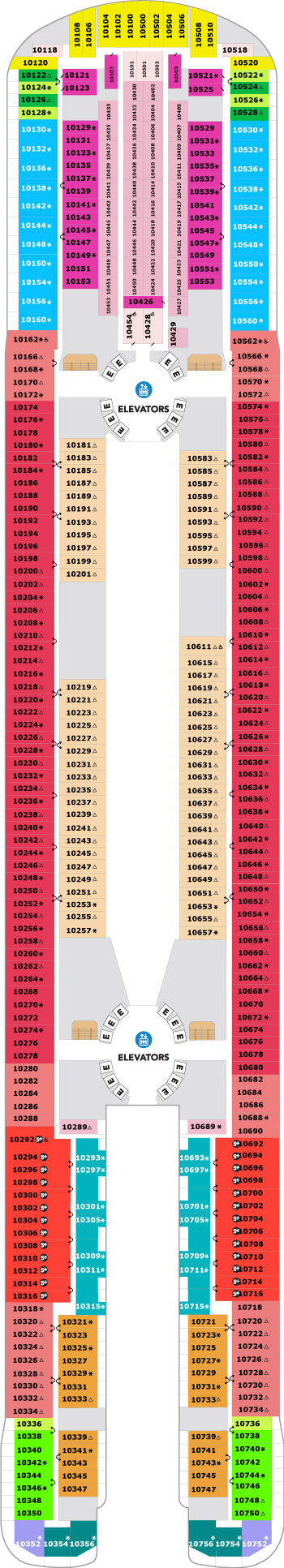 Legend of the Seas Deck 10 deck plan