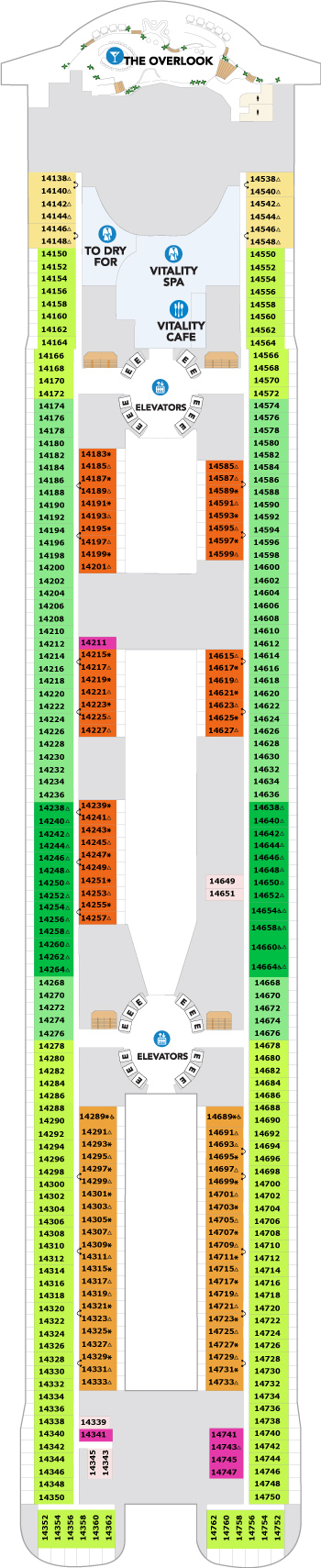 Legend of the Seas Deck 14 deck plan