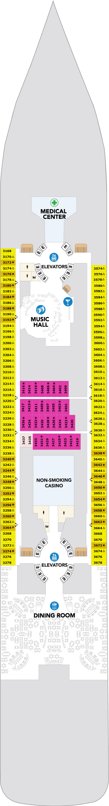 Legend of the Seas Deck 3 deck plan