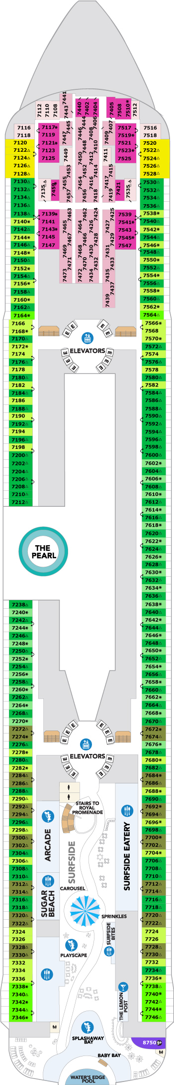 Legend of the Seas Deck 7 deck plan