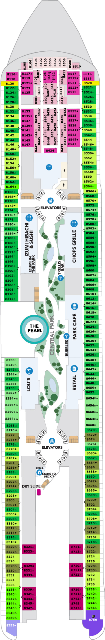 Legend of the Seas Deck 8 deck plan