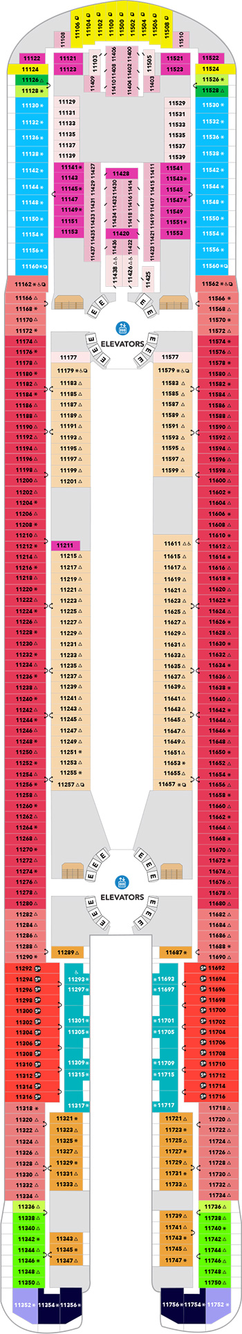 Hero of the Seas Deck 11 deck plan