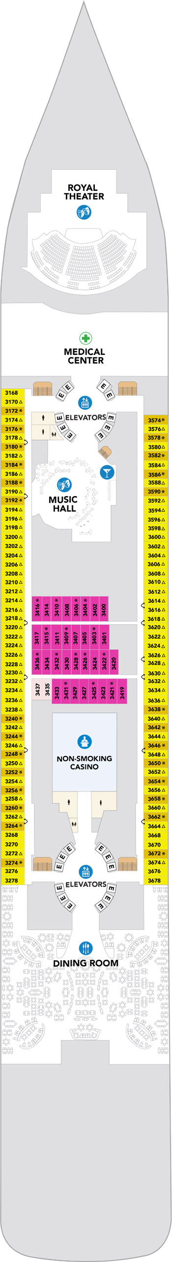 Hero of the Seas Deck 3 deck plan