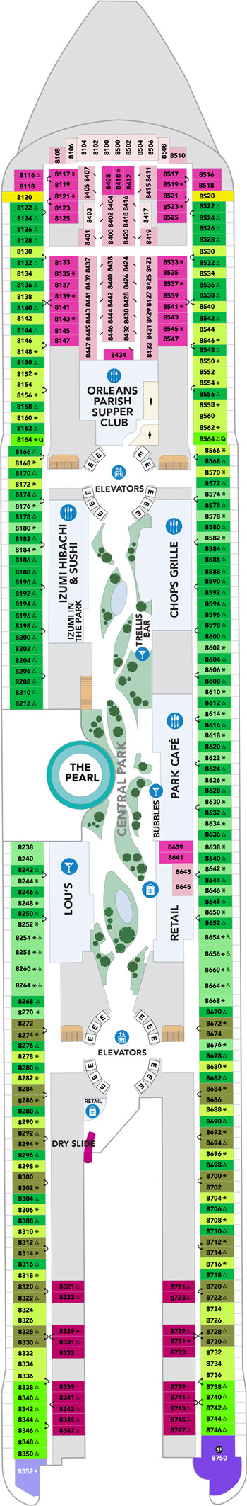 Hero of the Seas Deck 8 deck plan