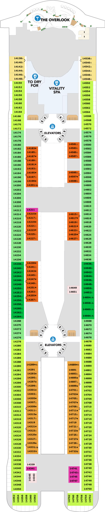 Hero of the Seas Deck 14 deck plan