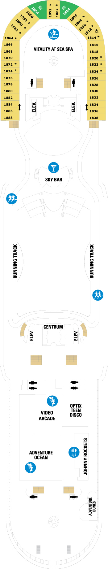Adventure of the Seas Deck 12 deck plan