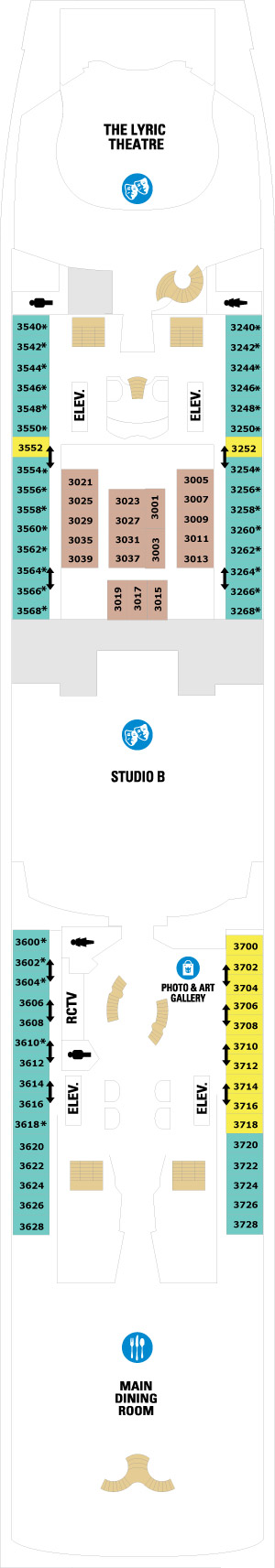 Adventure of the Seas Deck 3 deck plan