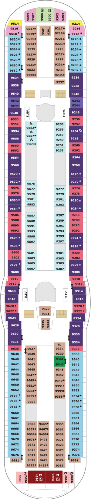 Adventure of the Seas Deck 9 deck plan