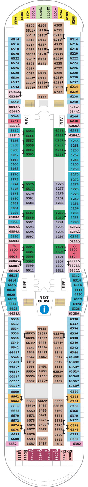 Adventure of the Seas Deck 6 deck plan