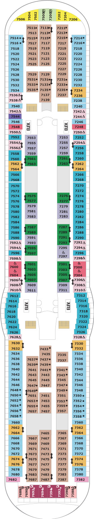 Adventure of the Seas Deck 7 deck plan