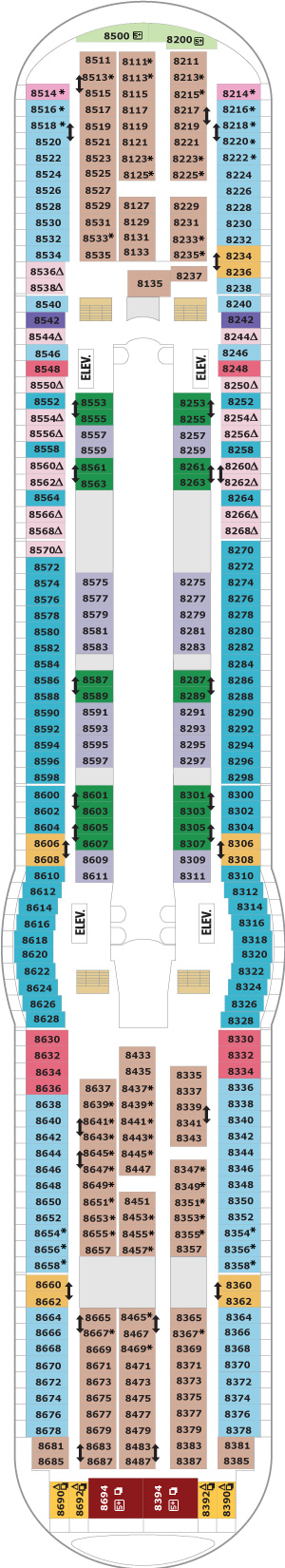 Adventure of the Seas Deck 8 deck plan