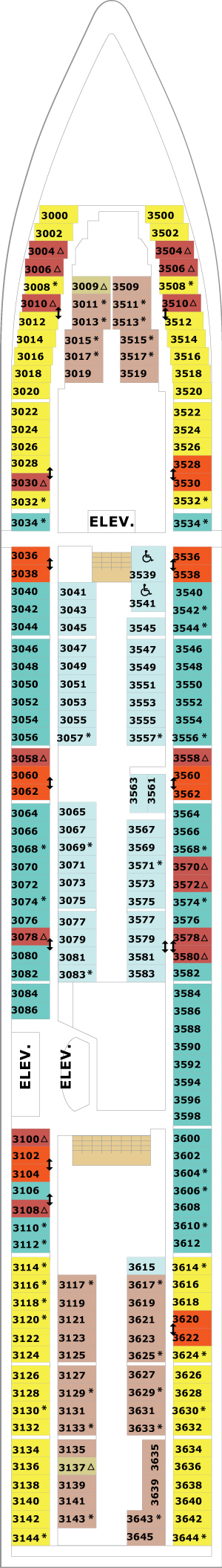 Brilliance of the Seas Deck 3 deck plan