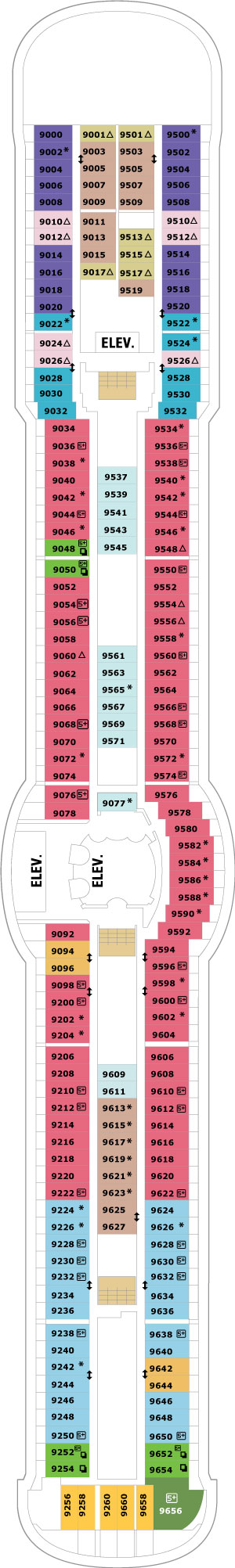 Brilliance of the Seas Deck 9 deck plan