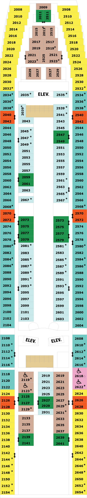 Enchantment of the Seas Deck 2 deck plan