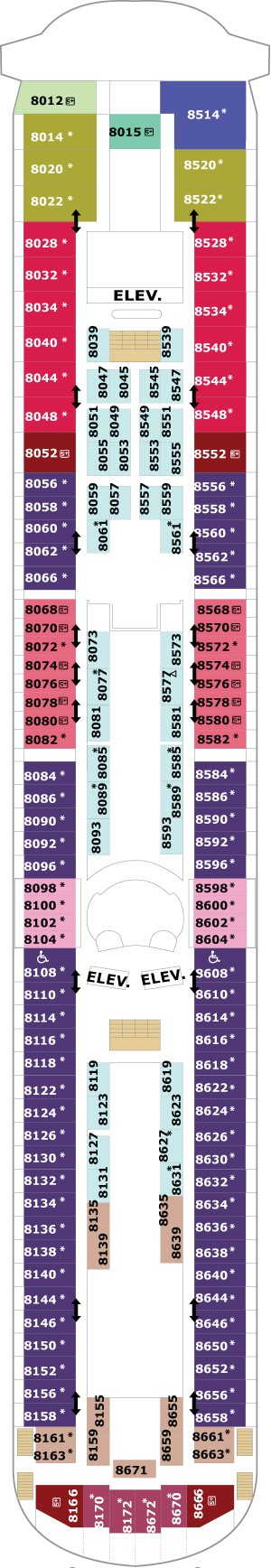 Enchantment of the Seas Deck 8 deck plan