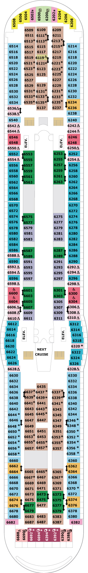 Explorer of the Seas Deck 6 deck plan