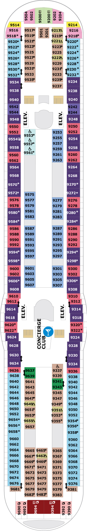 Explorer of the Seas Deck 9 deck plan