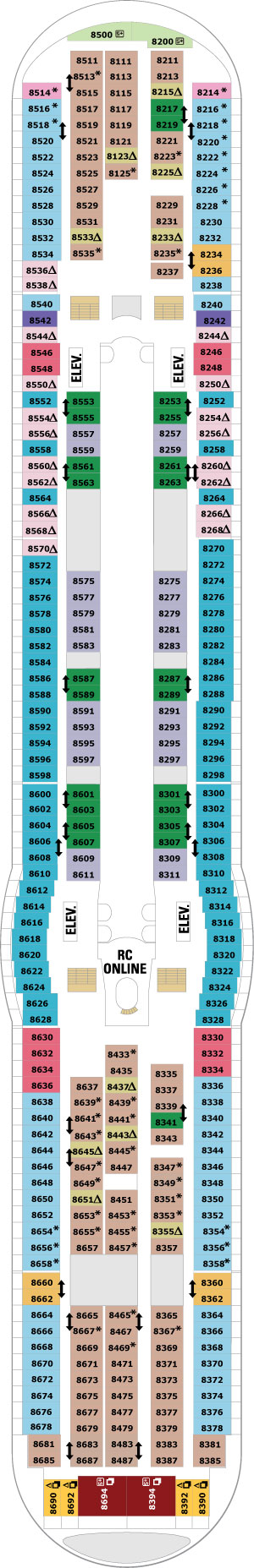 Explorer of the Seas Deck 8 deck plan