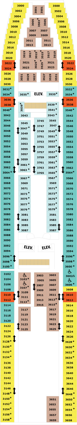 Grandeur of the Seas Deck 3 deck plan