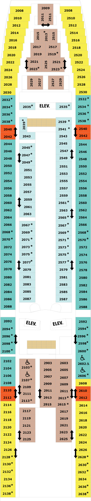 Grandeur of the Seas Deck 2 deck plan