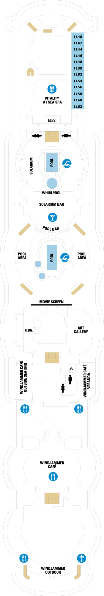 Jewel of the Seas Deck 11 deck plan