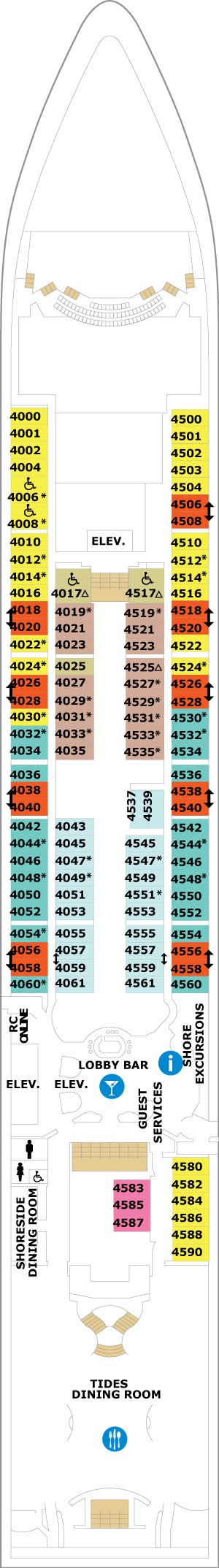 Jewel of the Seas Deck 4 deck plan