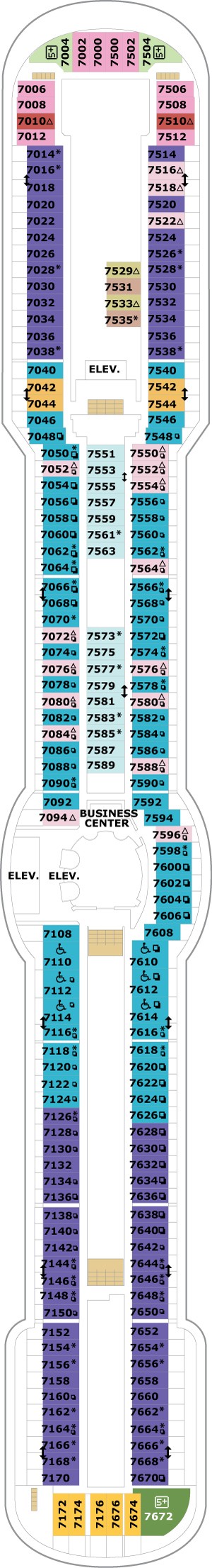 Jewel of the Seas Deck 7 deck plan