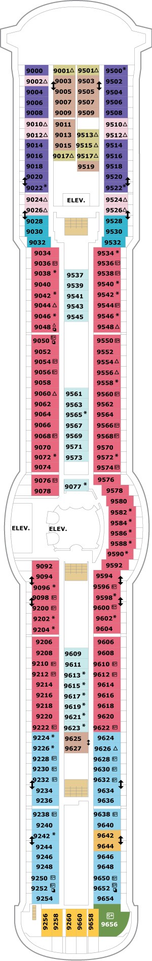 Jewel of the Seas Deck 9 deck plan