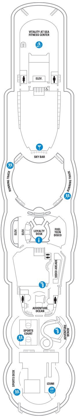 Jewel of the Seas Deck 12 deck plan
