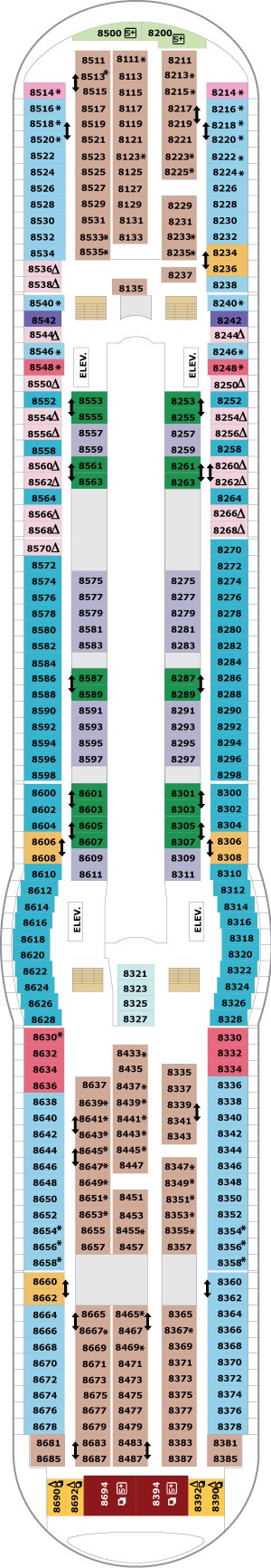 Mariner of the Seas Deck 8 deck plan