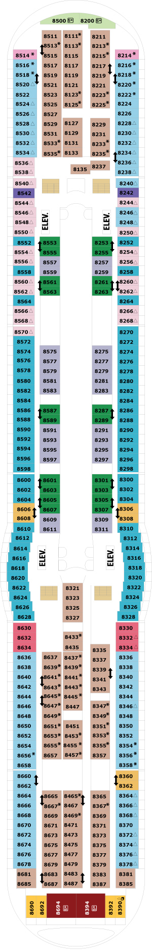 Navigator of the Seas Deck 8 deck plan
