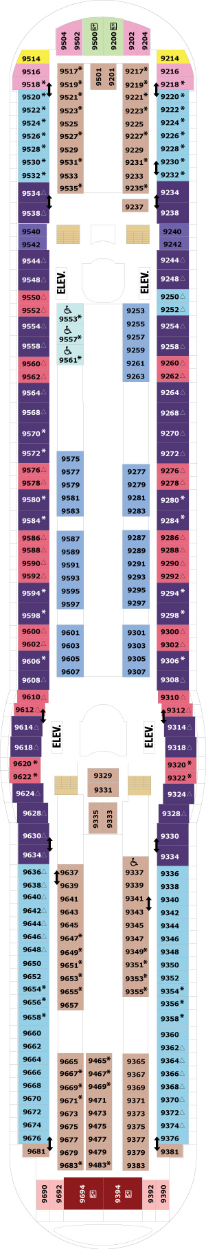 Navigator of the Seas Deck 9 deck plan