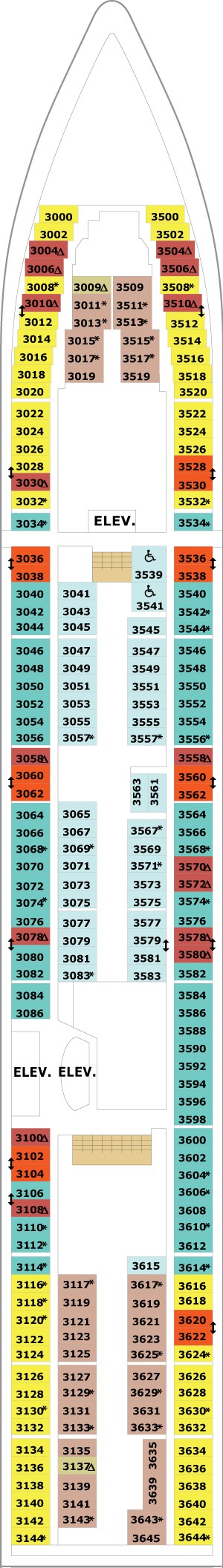 Radiance of the Seas Deck 3 deck plan