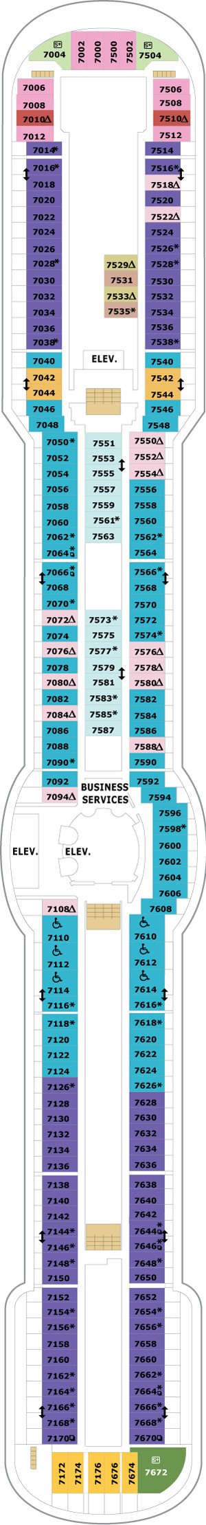 Radiance of the Seas Deck 7 deck plan