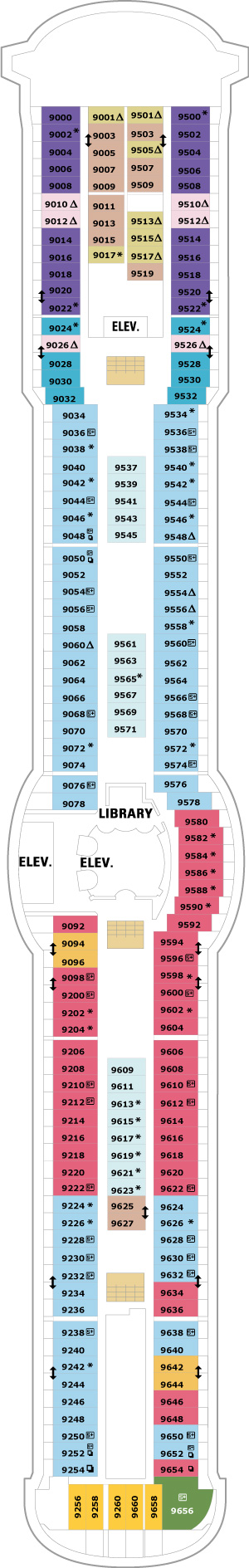 Radiance of the Seas Deck 9 deck plan