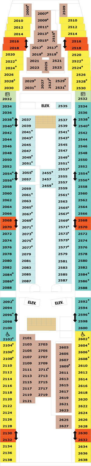Rhapsody of the Seas Deck 2 deck plan