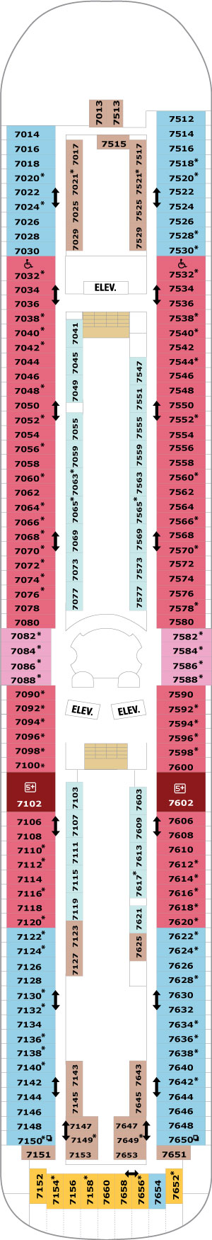 Rhapsody of the Seas Deck 7 deck plan